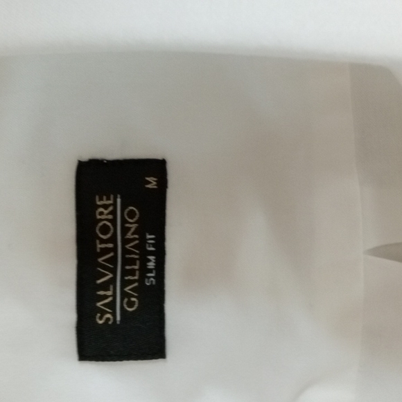 Salvatore Galliano White Button Down Dress Shirt Slim M neck16" - Picture 2 of 10